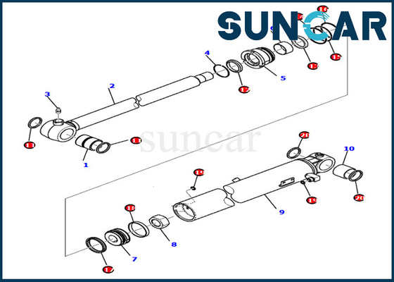KOMATSU PC80MR-3 PC80MR-5 707-98-26980 guarnizione del cilindro di 7079826980 secchi Kit Excavator Service Parts