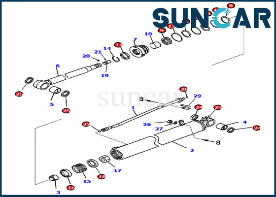 Corredo di riparazione della guarnizione del cilindro idraulico del corredo 7079835340 di servizio del braccio di PC88MR-10 PW98MR-10 707-98-35340