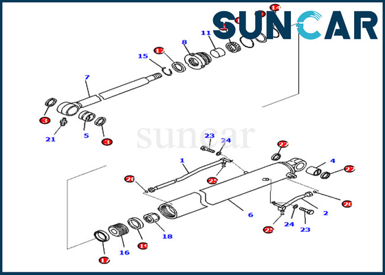 707-98-30720 parti di ricambio del corredo 7079830720 PC88MR-10 PW98MR-10 KOMATSU della guarnizione del cilindro del secchio