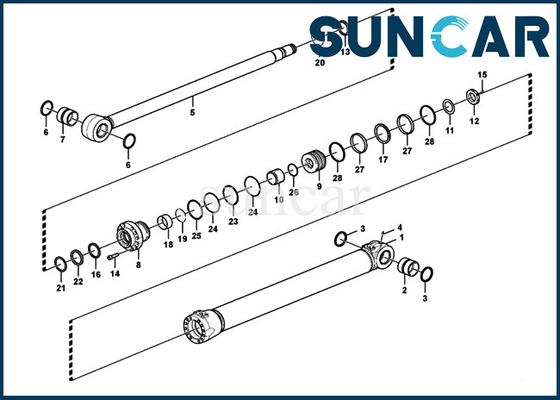 Attrezzatura pesante di Kit For SUNCARVO.L.VO EC140D di riparazione della guarnizione del cilindro dell'asta dei corredi VOE14516933 VOE 14516933 di servizio