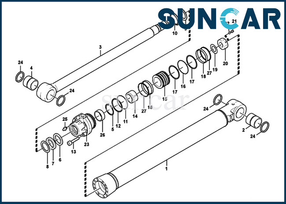 Guarnizione Kit Replacement Service Kits del cilindro del braccio di EC700B SUNCARVO.L.VO VOE14618213 VOE 14618213 Dipper