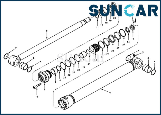 I corredi di riparazione del cilindro idraulico del corredo VOE14501680 VOE 14501680 della guarnizione dell'asta misura i modelli EC140 SUNCARVO.L.VO