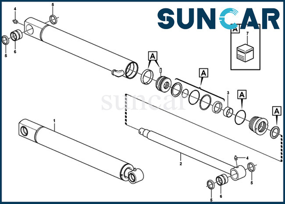 15077493 EC27C SUNCARVO.L.VO che sigilla il corredo della guarnizione del cilindro del braccio di Kit Wear Resistance VOE15077493 Dipper