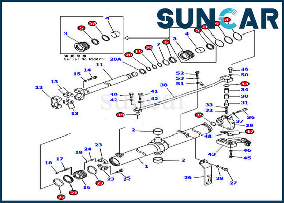 707-99-44180 guarnizione Kit For Komatsu D155A-5 del cilindro idraulico dell'ascensore della lama