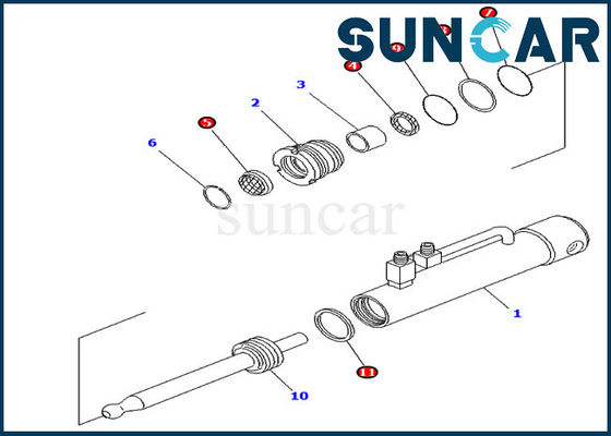 Corredi della guarnizione del cilindro di D275A-5 D275A-2 KOMATSU 707-98-11020
