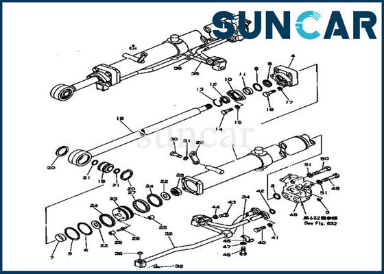 Servizio Kit For Komatsu D150A-1 D155A-1 del cilindro del corredo 175-63-05180 della guarnizione del cilindro idraulico dell'ascensore della lama