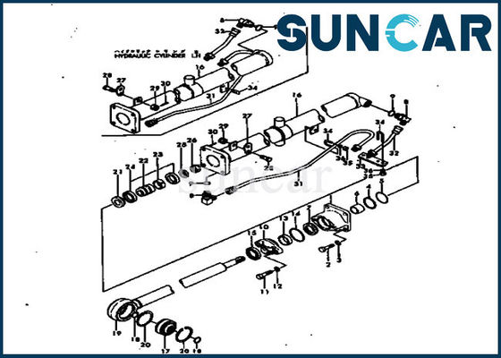 101-62-05020 corredi di riparazione del cilindro idraulico di Kit Komatsu D20A-2 1016205020 della guarnizione del cilindro idraulico
