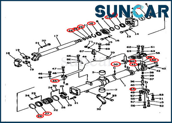Guarnizione interna Kit Lift Cylinder delle parti 707-99-45525 di D275A-2 KOMATSU