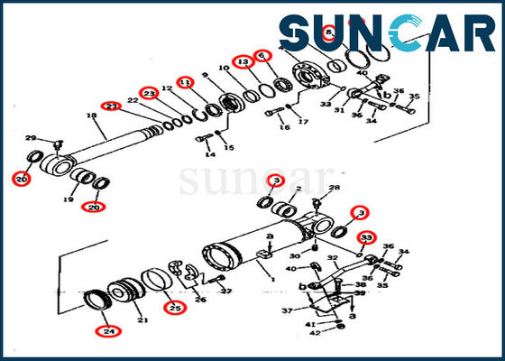 ISO9001 sollevano il corredo 707-99-73050 della guarnizione del cilindro per D275A-2 KOMATSU