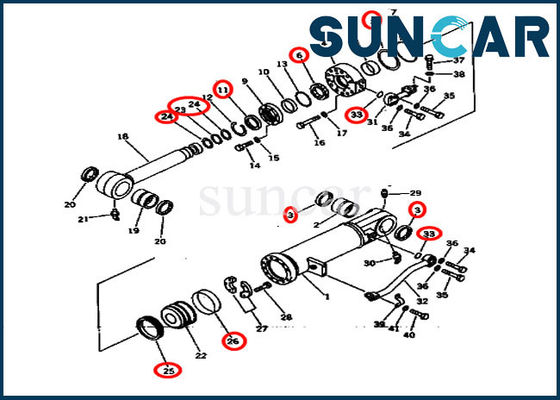 Corredo 707-99-64405 7079964405 della sostituzione della guarnizione di SUNCAR per D275A-2 KOMATSU