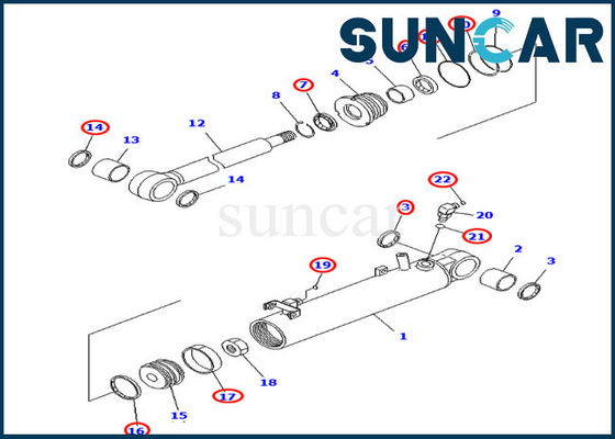 707-98-22910 guarnizione Kit Fits D31EX-21 D31PX-21 KOMATSU del cilindro idraulico dell'ascensore