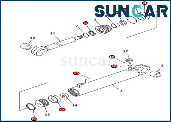 Corredi della ricostruzione del cilindro idraulico di D37EX-21 KOMATSU 707-98-24720