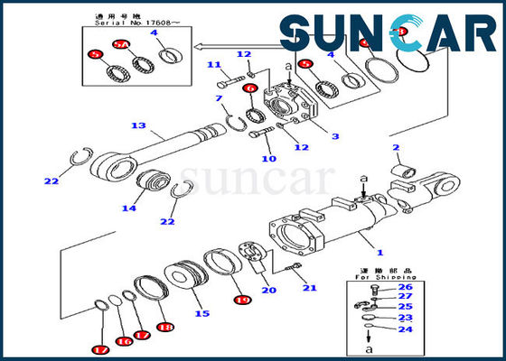 D375A-3 KOMATSU parte il sigillamento Kit Hydraulic Cylinder Service Kit di inclinazione 707-98-74410