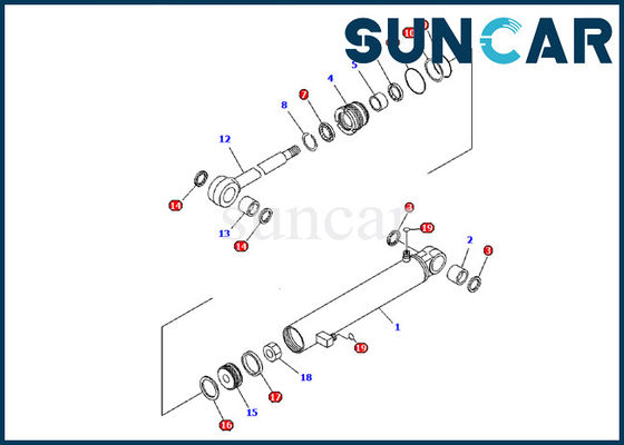 707-98-03580 escavatore di Kit Cylinder Repair Kit Fits PC09-1 della guarnizione del cilindro del braccio di KOMATSU