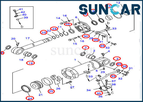 707-99-74440 bulldozer di Kit Komatsu Cylinder Seal Repair Kit Fits D375A-3 D375A-5 di servizio