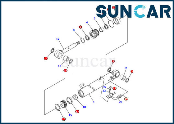 707-98-03590 parti di riparazione dell'escavatore di Kit Komatsu Bucket Cylinder Seal Kit Fits PC09-1 di servizio