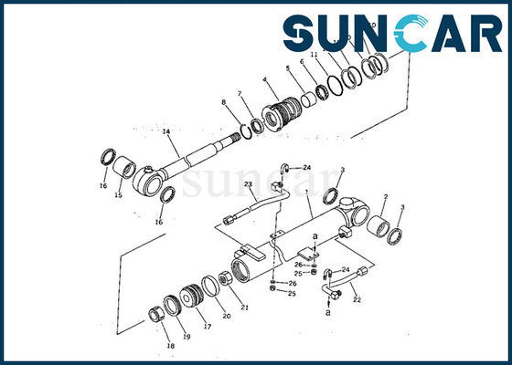 707-98-12270 corredo interno di servizio delle parti del modello di Kit Komatsu Excavator PC07-2 della guarnizione del cilindro dell'asta