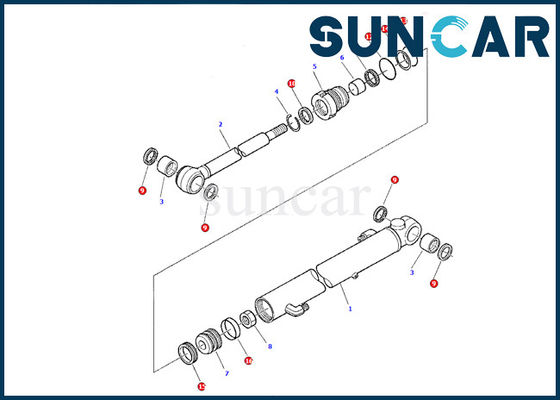 878000377 corredo della guarnizione di Repair Oil Seal del modello del corredo PC07-2 di servizio di KOMATSU dei corredi della guarnizione del cilindro del braccio