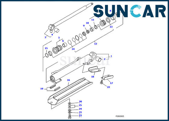 Riparazione di Hydraulic Cylinder Seal dell'escavatore di Kit Komatsu PC09FR-1 della guarnizione del cilindro dell'asta YM172186-72190