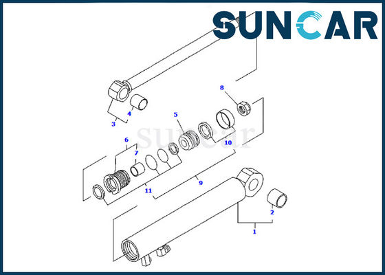 Escavatore Seal Repair Kit di Kit For Komatsu PC09FR-1 della guarnizione del cilindro del braccio della lama YM172186-72370