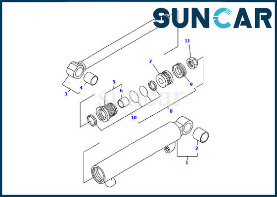 Corredo della guarnizione del cilindro del secchio dei modelli dell'attrezzatura del corredo PC09FR-1 di servizio di YM172186-72580 KOMATSU