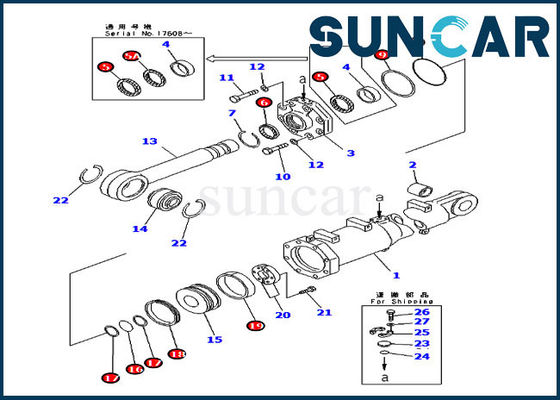 Buon sigillando 7079974450 corredi D375A-3A della guarnizione della lama di KOMATSU inclini i corredi di riparazione del cilindro