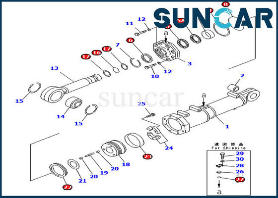707-99-74460 cilindro di inclinazione di lama che sigilla il bulldozer D375A-3 del passo di Kit Komatsu Service Kit For