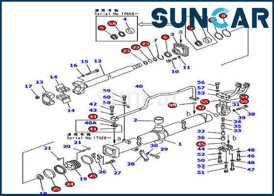KOMATSU 707-99-56510 corredi di Kit Lift Hydraulic Cylinder Repair di servizio della lama