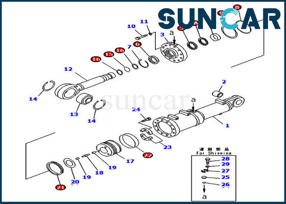 707-99-81010 riparazione Kit For Pitch Dozer della guarnizione del cilindro di KOMATSU di inclinazione di lama 7079981010