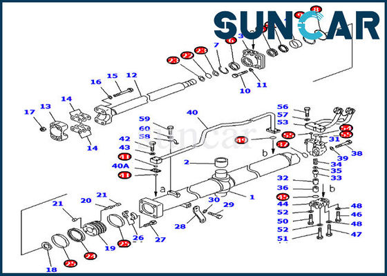 707-98-56625 guarnizione Kit Dozer Service Kit For D375A-3 D375A-5D KOMATSU del cilindro dell'ascensore della lama