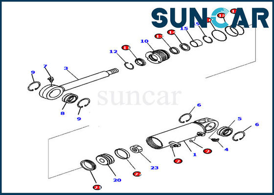 Servizio Kit Tilt Cylinder Sealing Kit del bulldozer delle parti 707-99-24650 di D31EX-22 KOMATSU