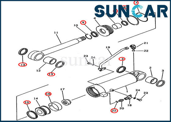 Servizio interno Kit Cylinder Seal Kit dello scarifiC.A.Tore delle parti 707-98-41130 di KOMATSU del bulldozer D41E-6