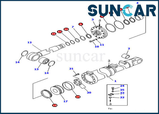 Servizio Kit Fits Bulldozer Models D475A-5 del cilindro di inclinazione di lama del corredo 7079984200 di sigillamento di KOMATSU