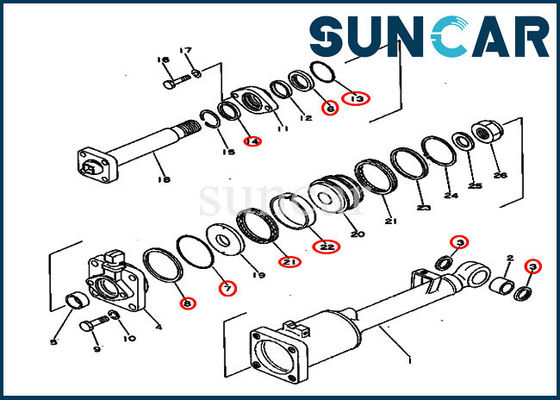 Il corredo idraulico 131-63-05050 della guarnizione inclina i corredi di riparazione del cilindro per KOMATSU D50A-16 D50P-16