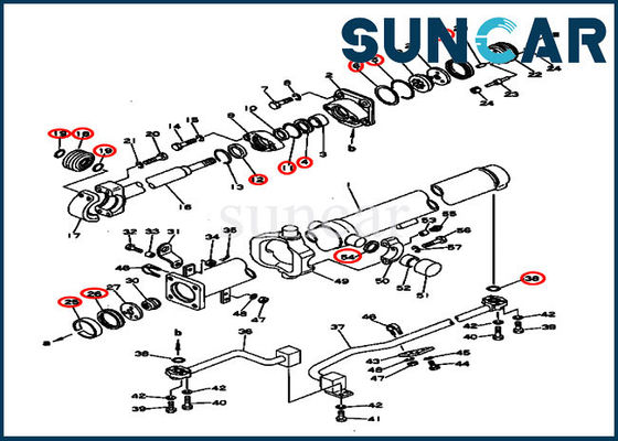 130-63-05020 bulldozer di Kit Fits Komatsu D53A-16 D53P-16 della guarnizione del cilindro idraulico