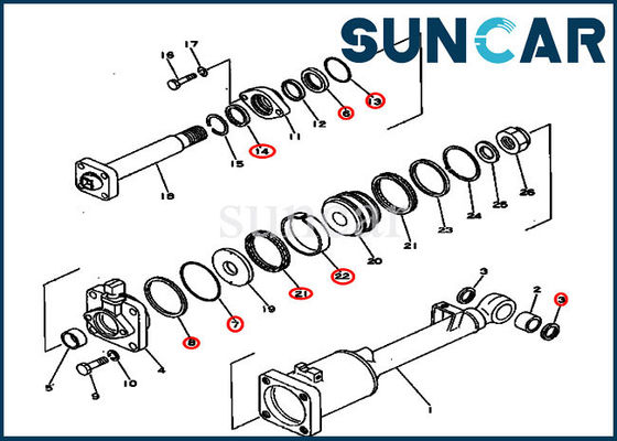 Riparazione ISO9001 Kit For D53A-16 D53P-16 KOMATSU del corredo 130-63-05050 di sigillamento del cilindro di inclinazione