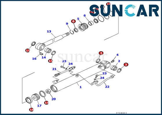 707-98-14610 riparazione Kit Fits Excavator PC8uu-3 R3eplacement dell'OEM KOMATSU del corredo della guarnizione del cilindro del secchio
