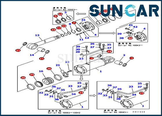707-98-84410 corredi di Kit Ripper Lift Hydraulic Replacement di riparazione della guarnizione del cilindro di KOMATSU
