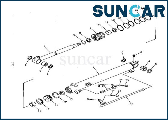 Corredo di servizio dei corredi PC28UU KOMATSU della guarnizione del cilindro di inclinazione di lama di Sealing 707-98-22020 dell'escavatore