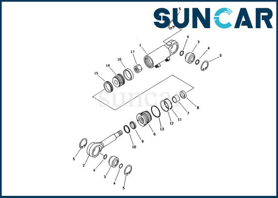 707-98-23100 escavatore di Kit Komatsu Inner Repair Seal Kit For PC20R-8 di servizio del cilindro di inclinazione di lama