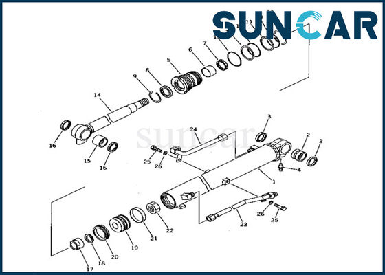 707-99-14430 parti interne di Kit Excavator PC10-7 di servizio di KOMATSU del cilindro dell'asta che sigillano corredo