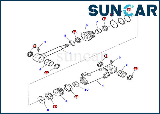 KOMATSU 878000199 parti interne del cilindro idraulico di Kit For Excavator PC10-7 della guarnizione del cilindro di lama