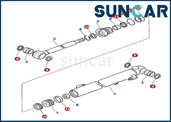 878000203 corredi della guarnizione del cilindro del braccio per la riparazione di Oil Sealing Gasket dell'escavatore di KOMATSU PC20-7