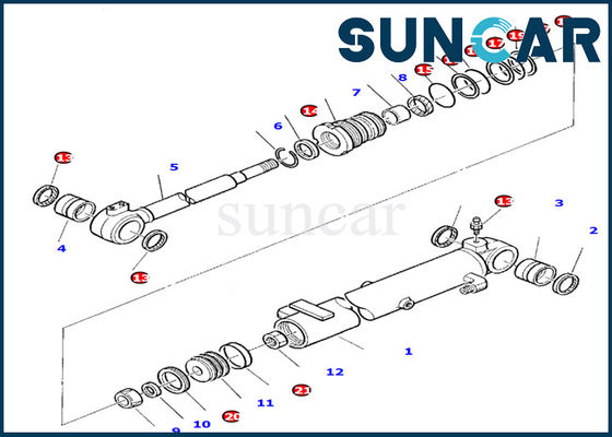 878000394 sostituzione idraulica di Inner Oil Seal dell'escavatore di Kit Fits Komatsu PC10-7 della guarnizione del cilindro dell'asta