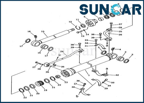 Corredi di riparazione della guarnizione del cilindro del secchio di sigillamento 707-98-27600 del macchinario per l'escavatore Komatsu PC100-5