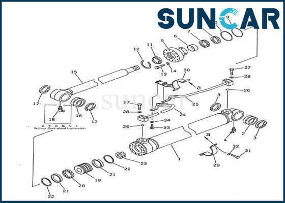 707-98-36200 corredo interno di servizio di riparazione di Kit Komatsu Equipment Models PC100-5 della guarnizione del cilindro dell'asta