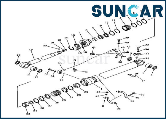 Corredi della sostituzione di KOMATSU del corredo 707-99-44200 della guarnizione del cilindro del braccio per le parti interne dell'escavatore di PC100-5C