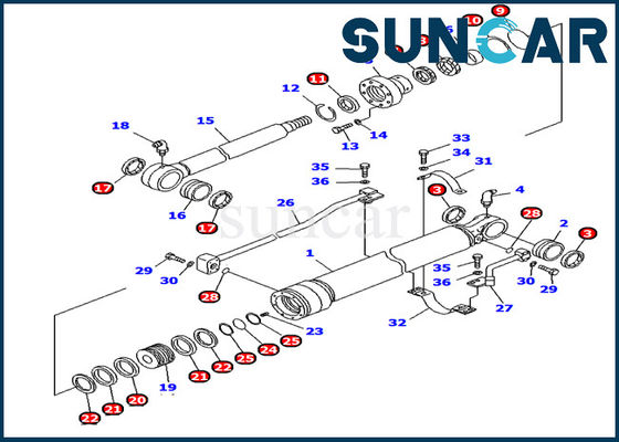707-99-69620 guarnizione idraulica Kit Inner Parts del cilindro del braccio di KOMATSU PC1000-1 dei corredi della guarnizione di riparazione