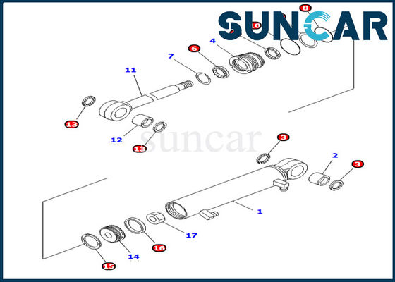 707-98-03400 cilindro idraulico Assy Repair di Kit Fits Komatsu PC10MR-1 della guarnizione del cilindro del secchio