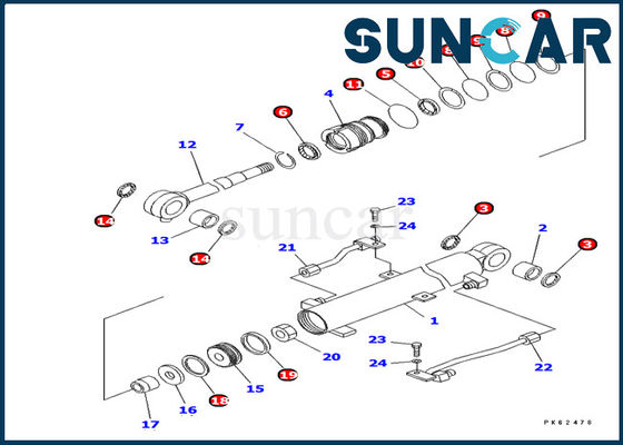 Riparazione Kit Model Inner Replacement Parts del corredo 707-98-03450 della guarnizione del cilindro dell'asta di KOMATSU PC03-2